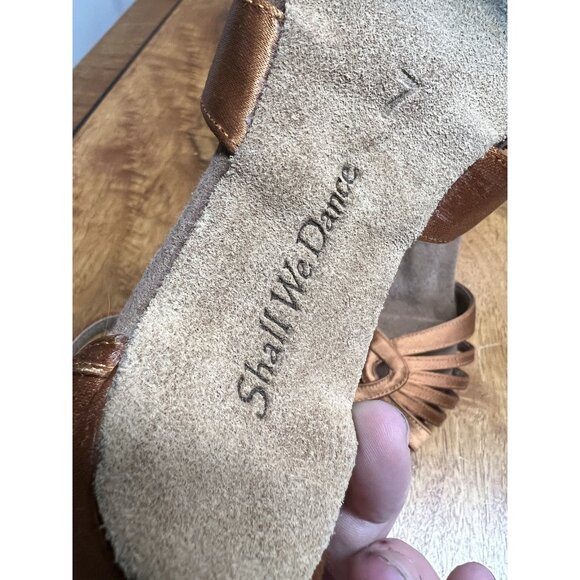 Shall We Dance Women’s 7 Burnt Orange Latin Ballroom Dance Shoes Kitten Heels - Picture 9 of 10